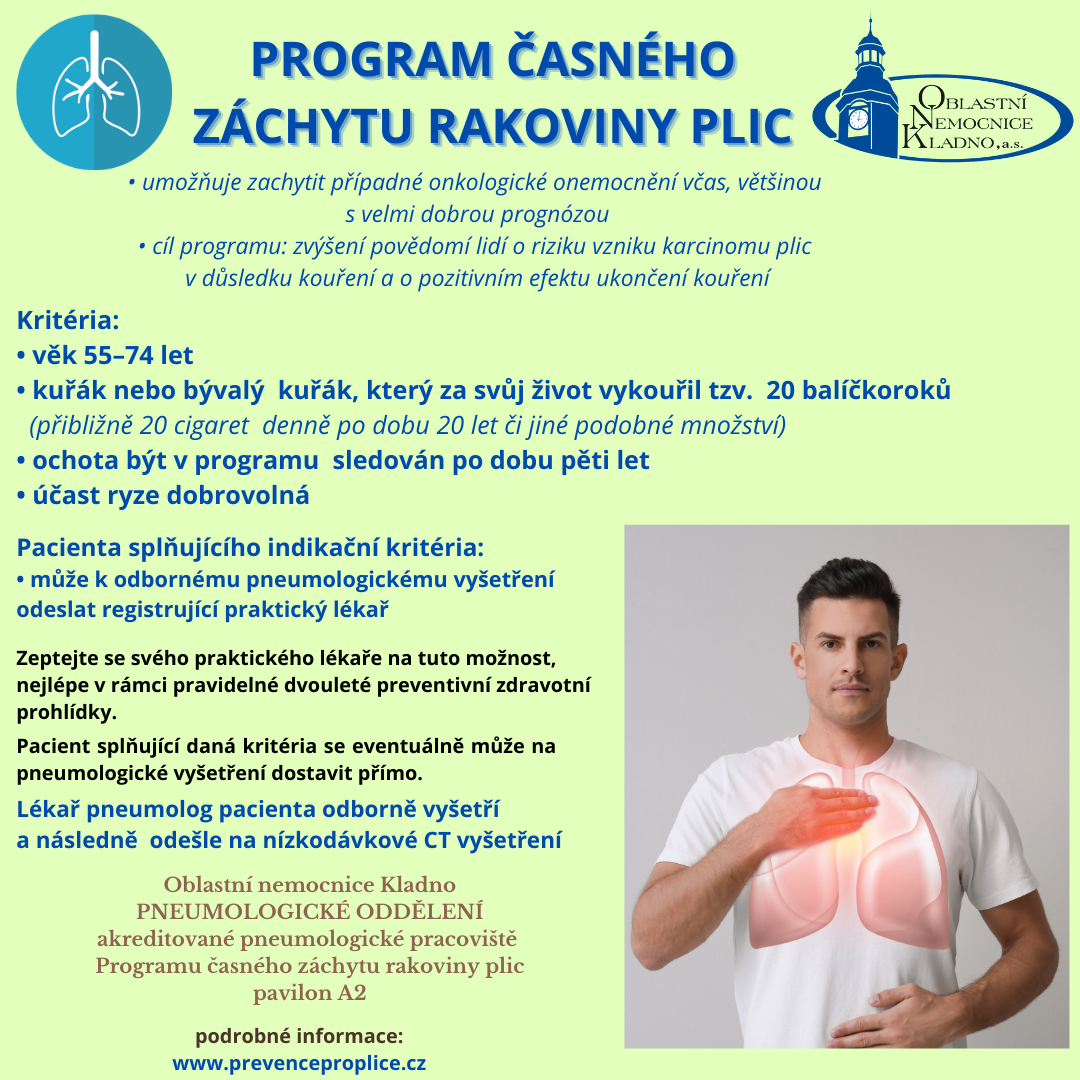 program časného záchytu rakoviny plic on kladno