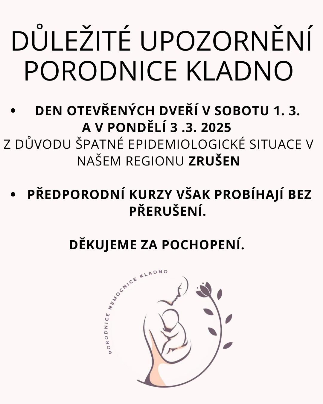 porodnice zruseni dne otevr dveri