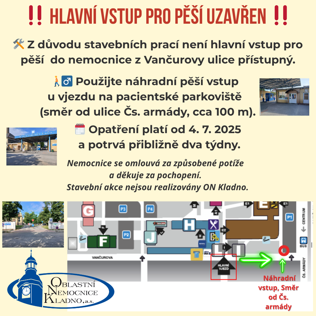 plaká pro pěší hlavní vstup vančurovka uzavřen 1
