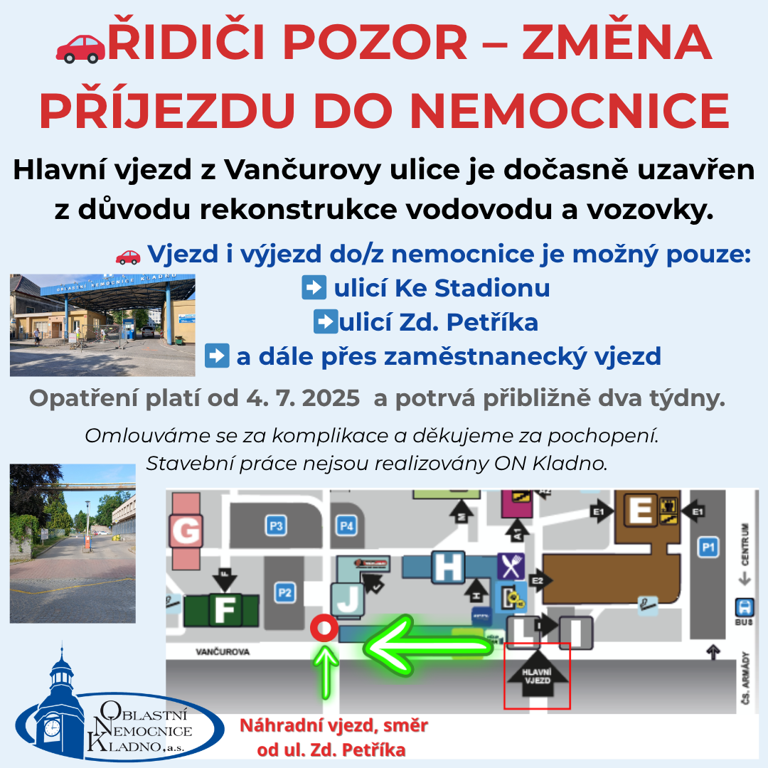 plakát pro automobily vančurovka hlavní vjezd uzavřen