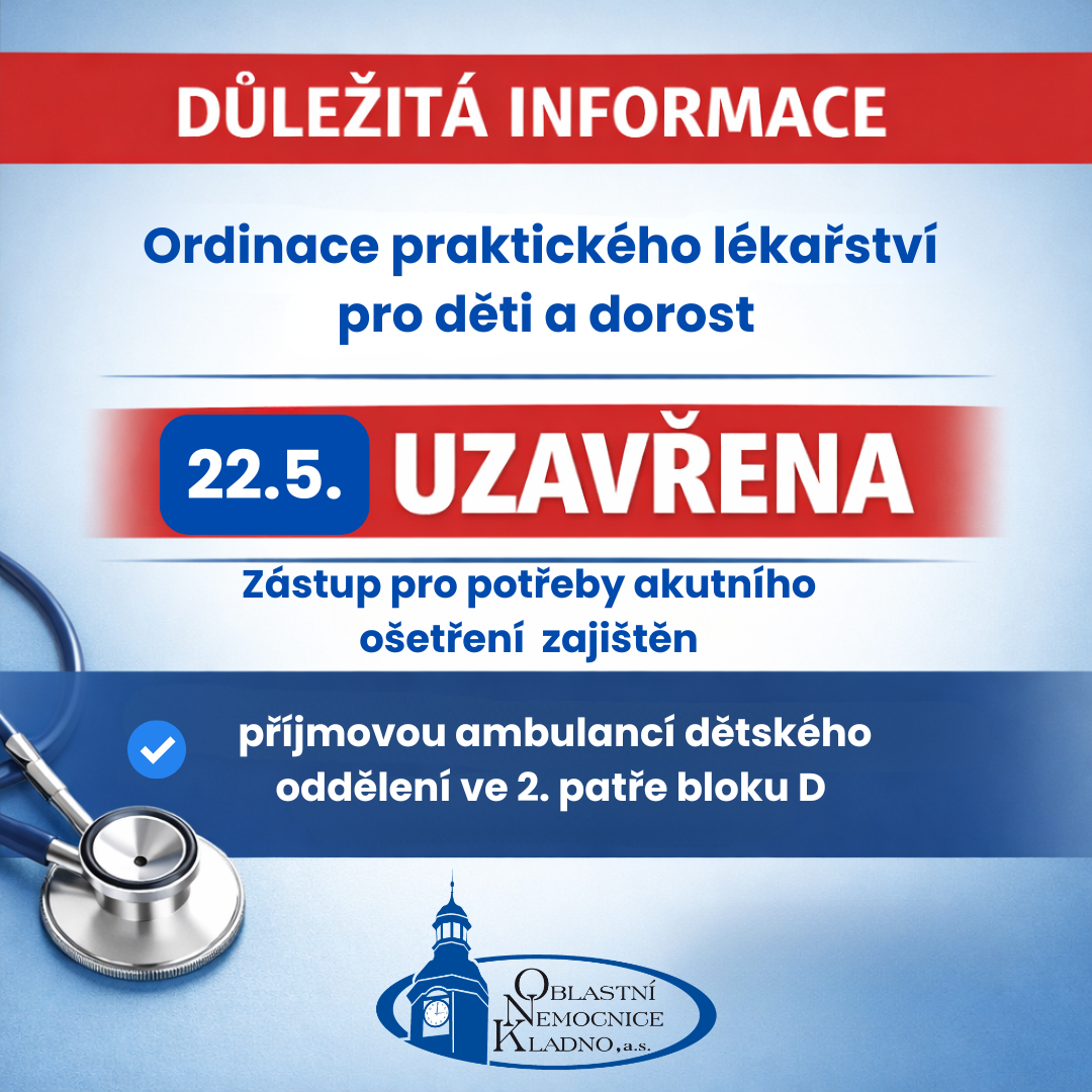 detsky praktiik zavřeno 22.5.2026