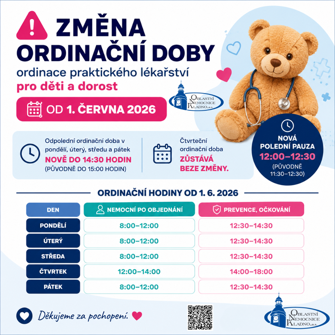 úprava ordinační doby pldd od 1.6.2026